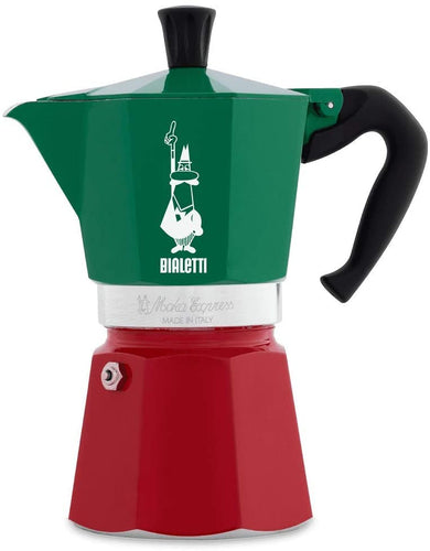 Cafetera Italiana Bialetti Moka Express de 3 y 6 tazas Roja - Café Central