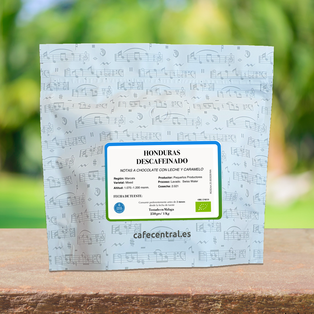 Café Descafeinado de Honduras. Swiss Water. Sin químicos