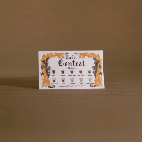 Imán con medidas del Café Central de Málaga - 9,8 x 5,8 cm - Café Central