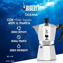 Cafetera Italiana Bialetti Océana Moka Express de 4 y 6 tazas - Café Central