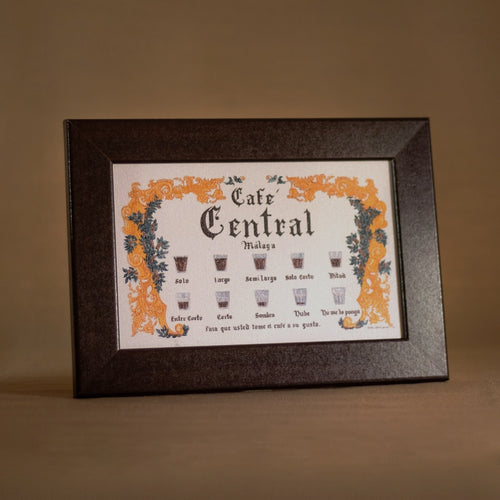 Cuadro con medidas del café Central - 20 x 12 cm - Café Central